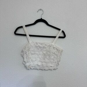 Zara white flower crop top